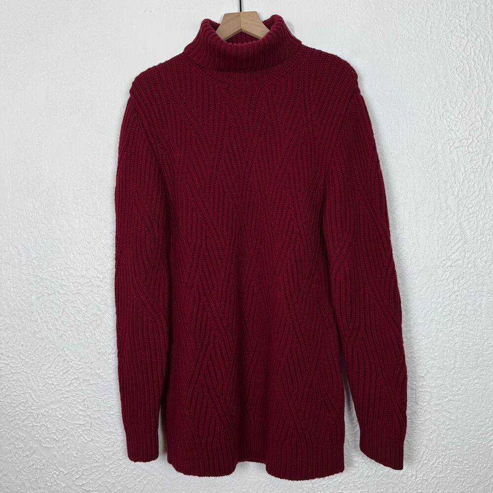Etro Men's 100% Wool Cable Knit Turtleneck Sweater Made in Italy Size Large